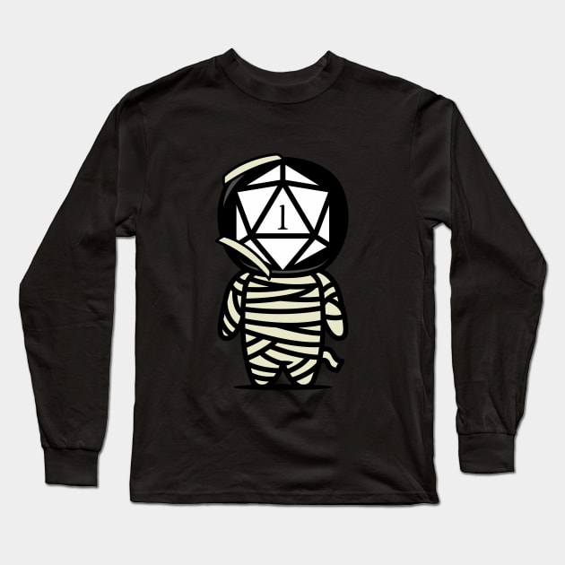 Funny Critical Fail Polyhedral D20 Dice Mummy Long Sleeve T-Shirt by pixeptional